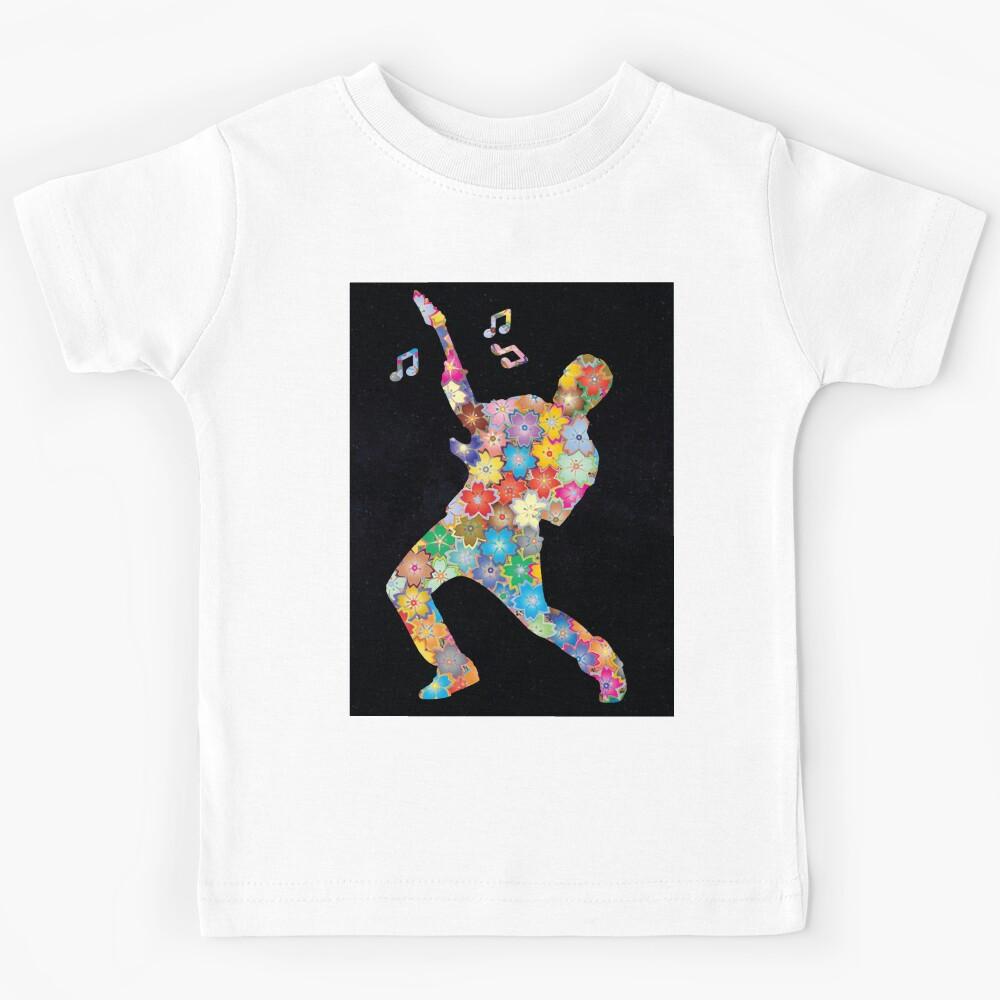 Flower Man Playing Guitar Kids T-Shirt 150