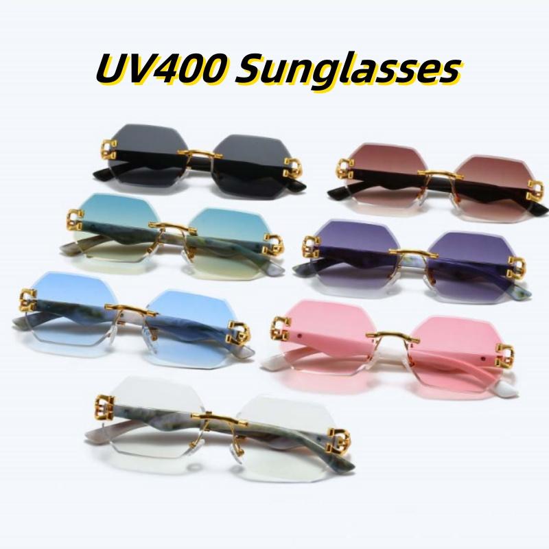 Unisex UV400 Frameless Sunglasses Elegant Business Style Sun Protection Outdoor Photography Eye Care