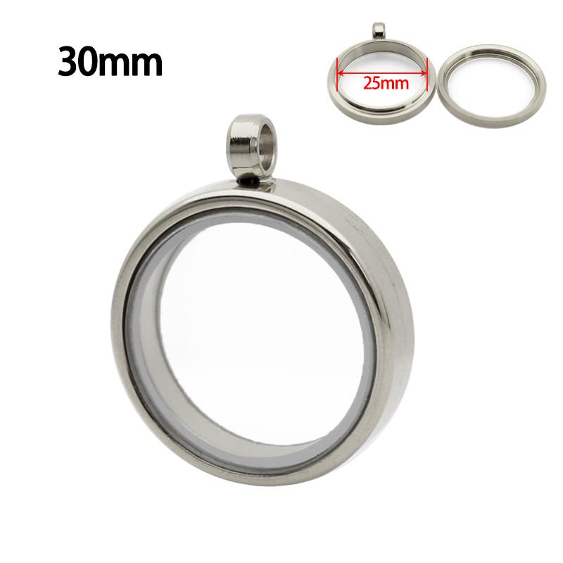 12pcs 15/20/23/25/27/30/33/35/40/45mm Stainless Steel Screw Living Memory Glass Locket Floating Charms Locket Pendant Jewelry