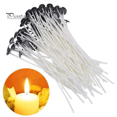 Long Burning Candle Wick 1 Set Cotton with Double-sided Tape Adjustable Length 100Pcs Smokeless DIY Cutting Making Supplies