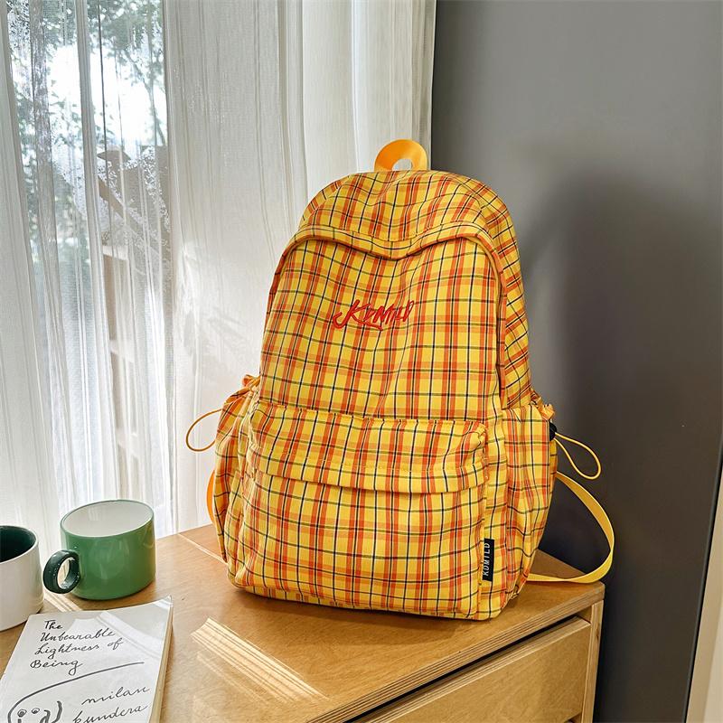 Plaid Print Schoolbag Women's Lightweight Backpack
