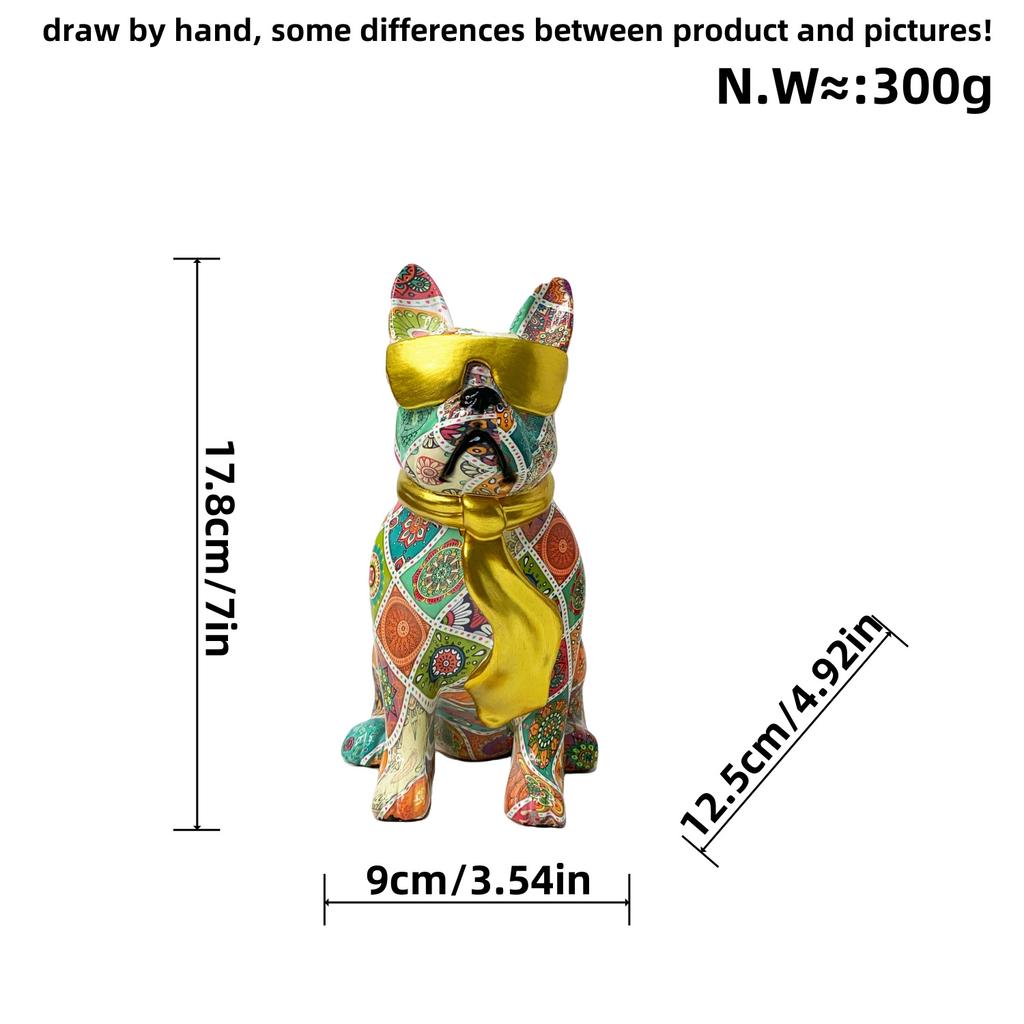 Simple Colorful Tie Dog Ornaments Living Room Entrance Desk Resin Crafts Home Decoration Supplies
