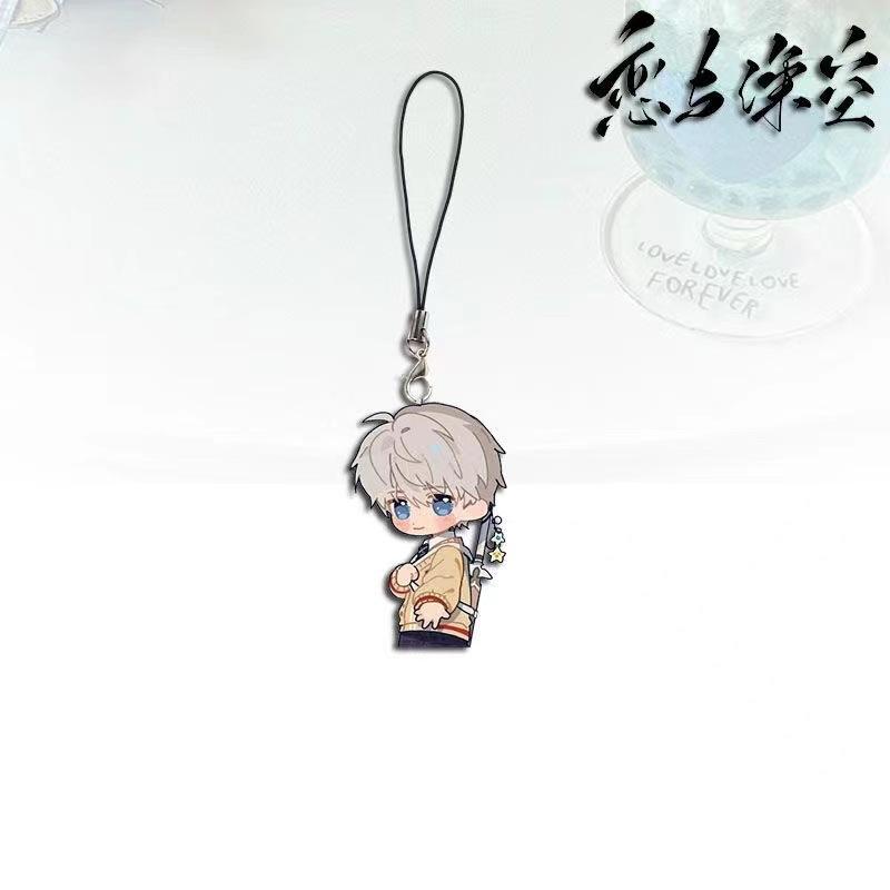 Game Love and Deepspace Acrylic Keychain Sylus Rafayel Xavier Zayne Caleb Phone Lanyard Keyring Pendant Decoration Accessories