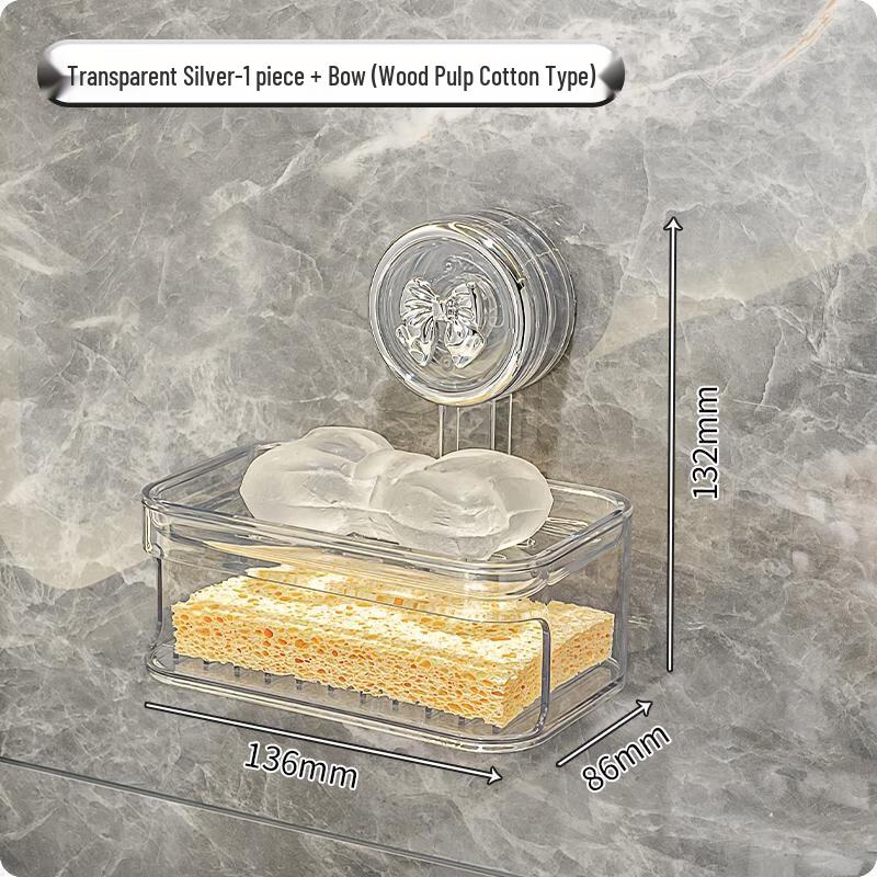 Transparent Silver Wall-Mounted Tissue Box