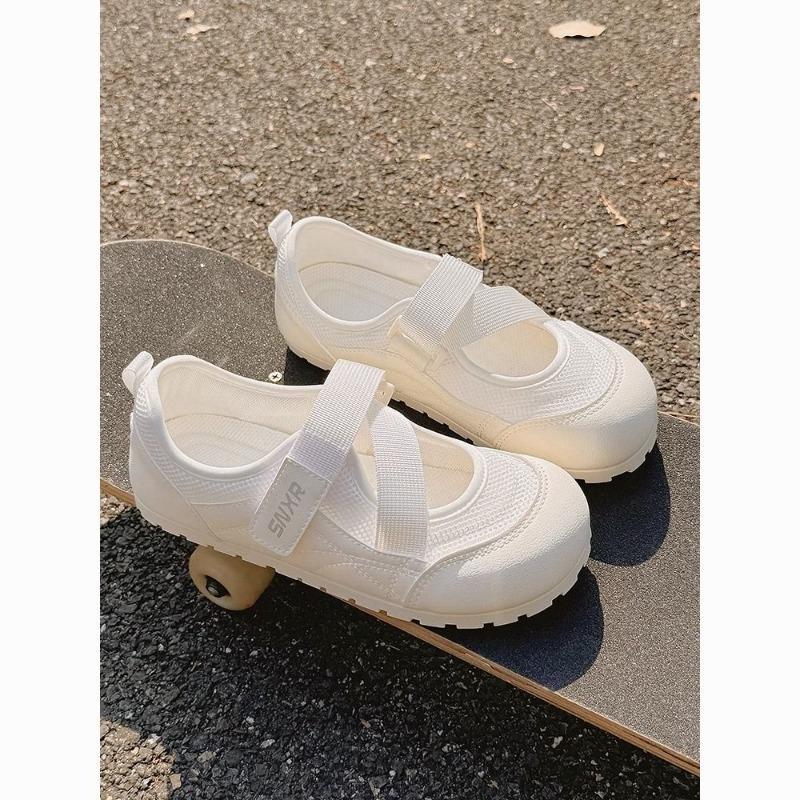 Shallow mouth Velcro little white shoes women's new summer breathable mesh versatile soft sole casual shoes
