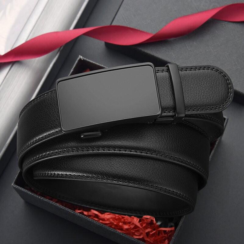 Men's High-End Genuine Leather Automatic Buckle Belt for Casual Trousers