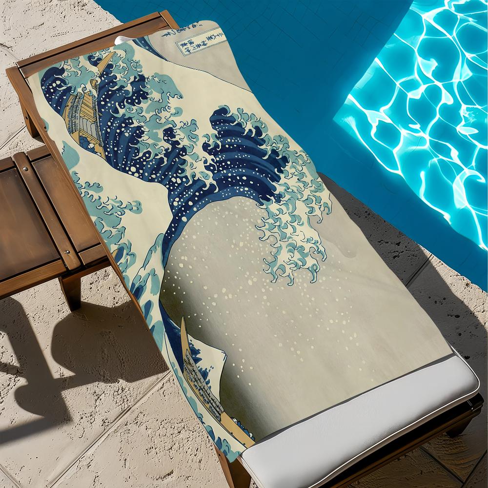 K-katsushika Art Towel Gift For Travel Gym Sauna Travel Spa Shower Camping Quick Dry Sports H-hokusai-i Beach Towels Soft Pool