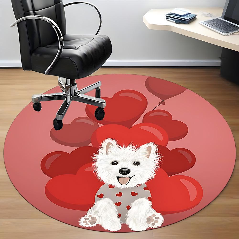 1 Stück Liebesballons Büro Runder Teppich, Matte Geeignet Für Büro, Unter Bürostühlen Schlafzimmer Wohnzimmer Heimdekoration, Zimmerdeko