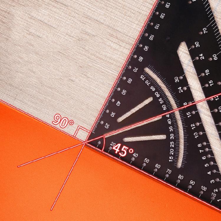 7in Metal Triangle Ruler Measuring Tool 45/90 Degree Carpenter Square Architect Ruler for Man