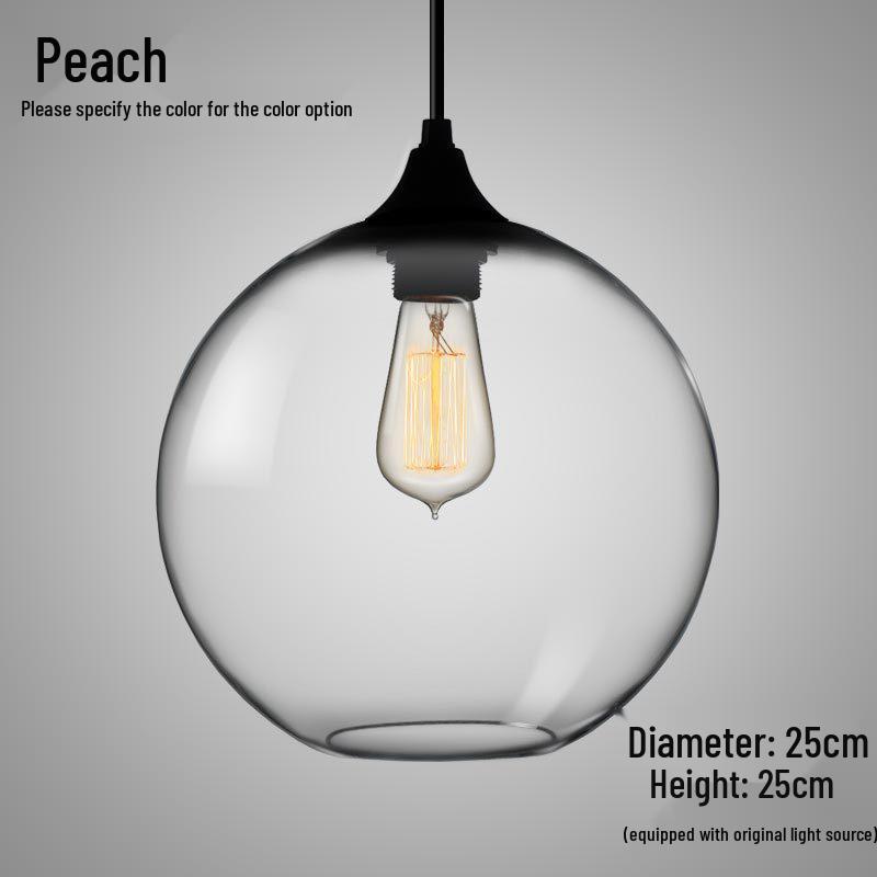 Nordic Retro Glass Pendant Light for Bar, Cafe, or Restaurant – Simple, Creative Single Head Lampshade Lighting