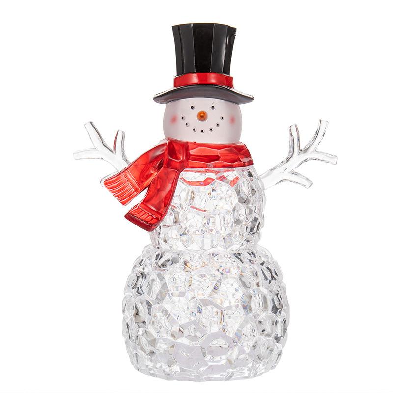 New Christmas decorations snowman night light glowing snowman desktop ornaments Christmas gift decoration красный