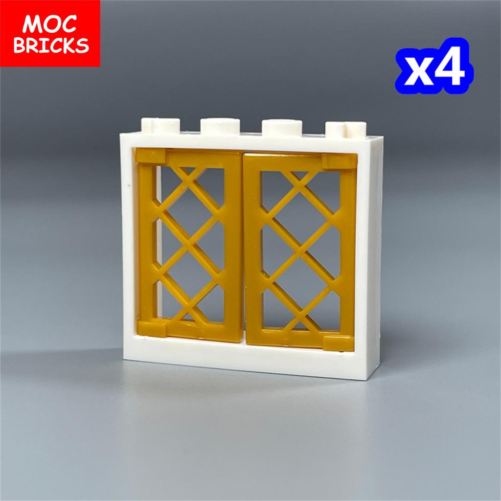 Non-Toxic Moc Bricks Pane Lattice Window 1X2X3 1X4X3 For Building Blocks Garden Scene 60607 60594 Assembles Particles Children'S Toys