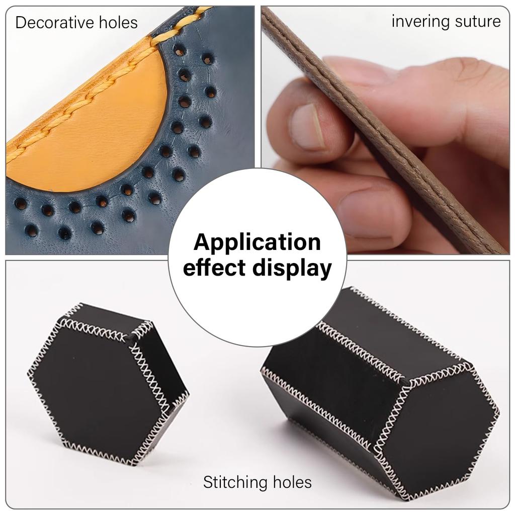 WUTA Detachable Round Hole Punch, Leather Craft Tool Set, Lace Stitching Round Hole Punch, European Hole Punch, 2nd Generation, 4mm (2+4+6)