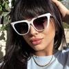 Ikke-polarisert Klassisk Vintage Sexy Cat Eye Solbriller Kvinner Merkedesigner Retro Overdimensjonert kvinnelig reisesjåfør Gradient Mote Solbriller