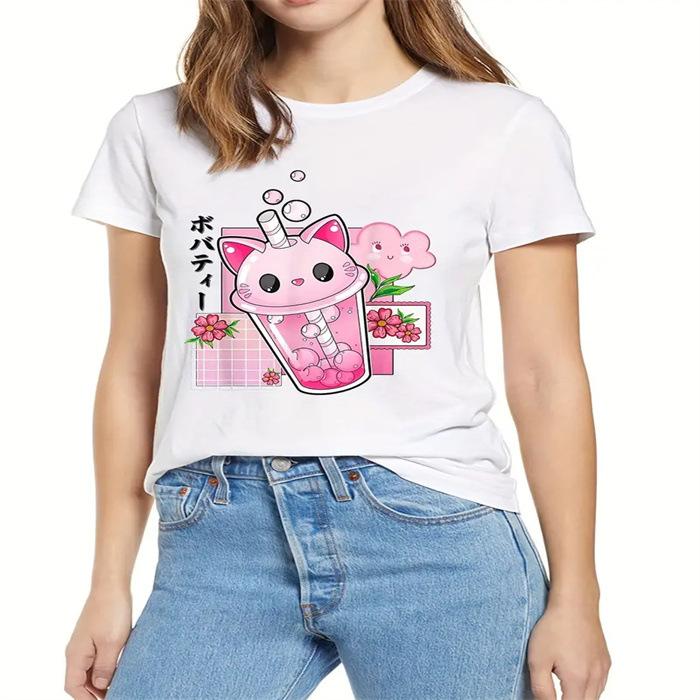 Short-sleeved T-shirt European and American summer new women's fashion casual home commuting versatile round neck short-sleeved T-shirt