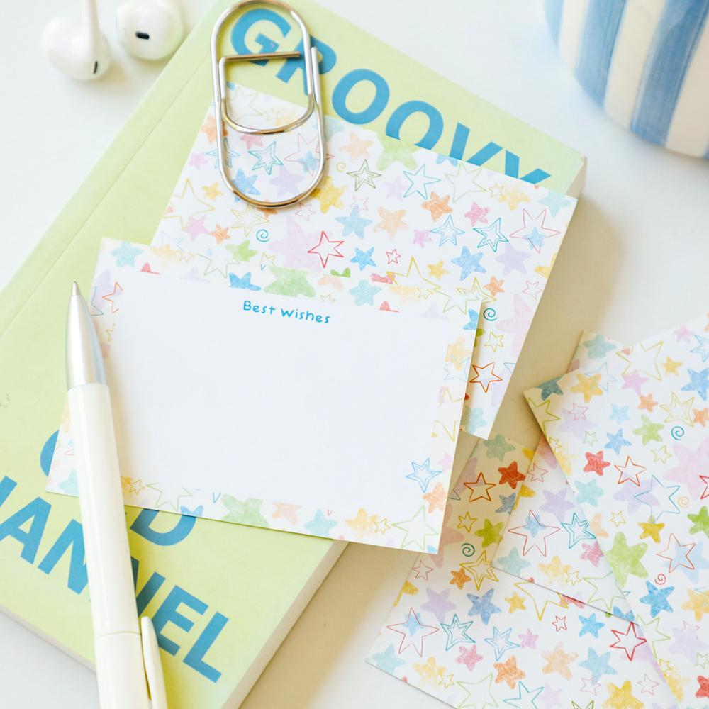 40 Sheets Candy Star Message Card Set High Beauty Cartoon Festival Gift Card Handwritten Blessing Romantic Card