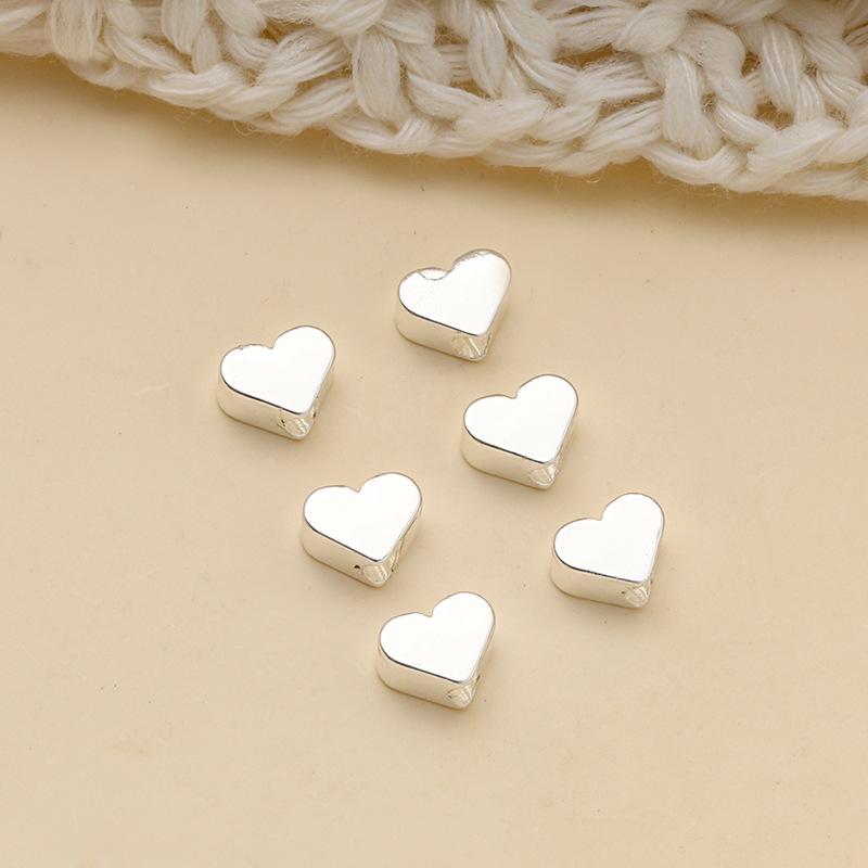 Copper-Plated 18K DIY Heart Spacer Beads for Jewelry Making: Smooth Pearl Beads for Bracelet & Necklace.