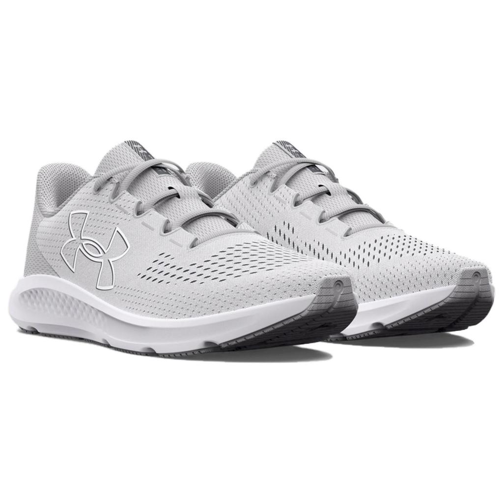Under Armour  Charged Pursuit 3 Big Logo - Halo Grey White Women Sneakers 3026523-100