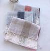 Spring And Summer New Linen Plaid Scarf Long Beach Outdoor Tourism Sunscreen Shawl Women Linen Scarf  And Retail