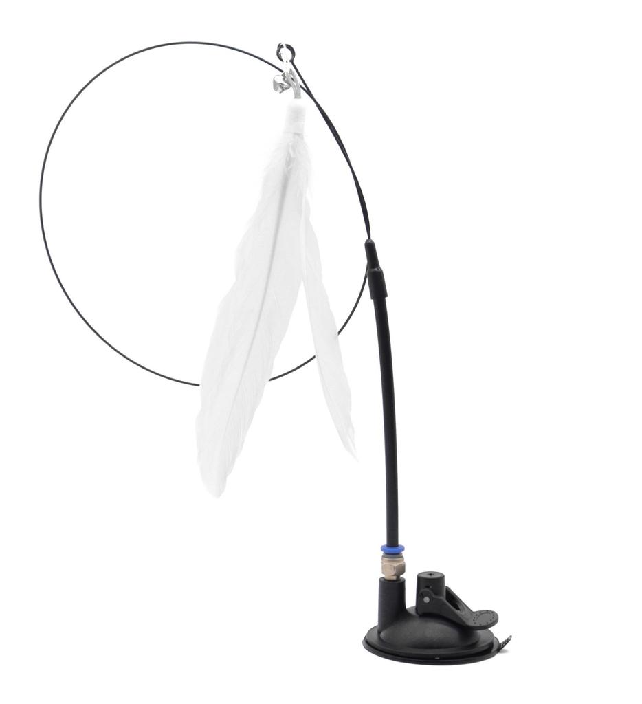 Katzen-Teaser-Spielzeug mit Glocke & Federn, Langeweile-Abbau, Starker Saugfuß & Langer Stab zum Selbstspielen