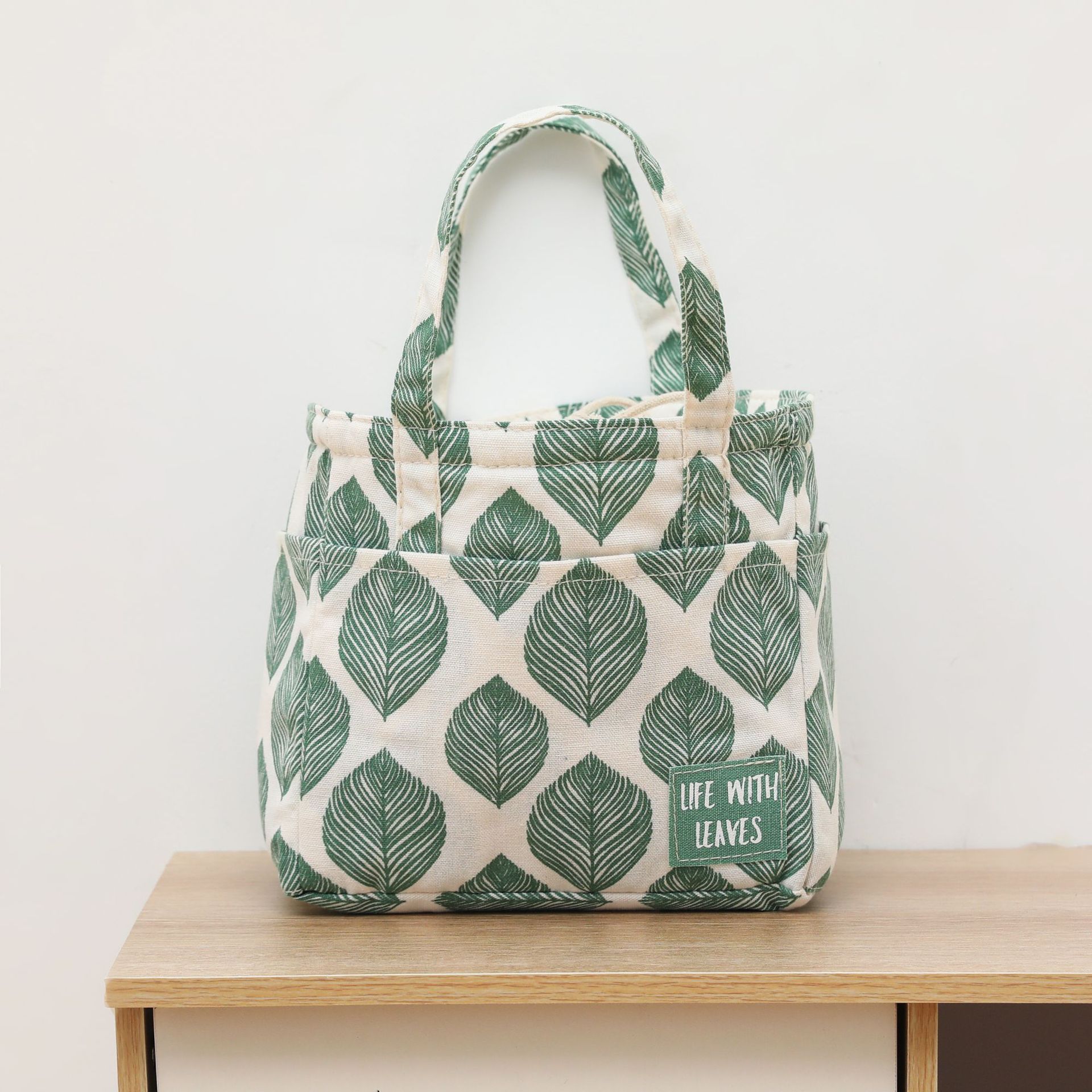 

Холщовая изолированная сумка для ланча, сумка для ланча, уличная портативная сумка для еды для пикника, школьная сумка для хранения свежих продуктов, сумка-тоут 22x13x18cm