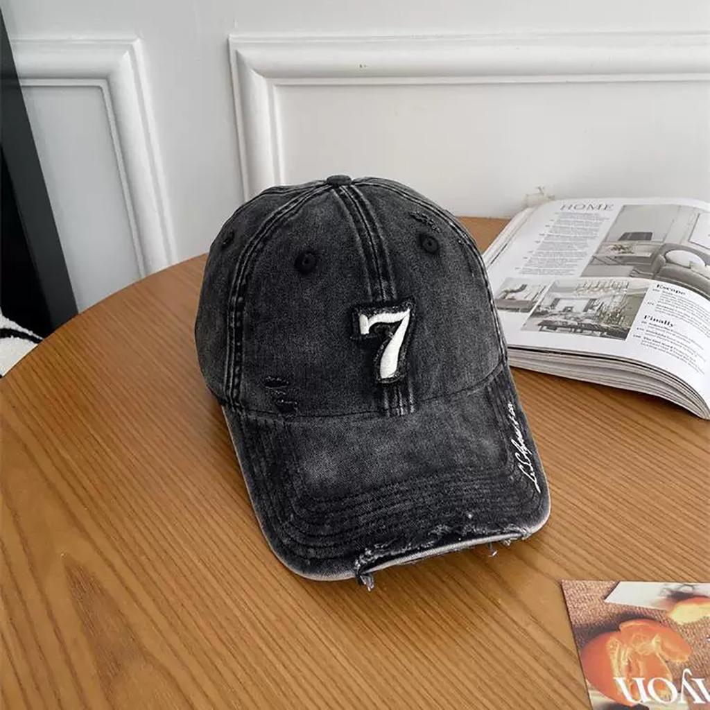 Solid Color Embroidery Baseball Cap For Women Men Vintage Washed Cotton Duck Tongue Hat Adjustable Outdoor Sunshade Peaked Caps