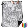 Interaktivní omalovánky doma Halloweenská DIY deka s 24 fixami, Obarvěte si vlastní přehoz Řemesla pro úlevu od stresu pro dospělé Deka, Duch