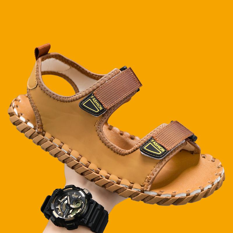 

Модные и дышащие мужские сандалии, нескользящая мужская обувь, высококачественные пляжные сандалии, мужская летняя обувь для комфортной ходьбы на открытом воздухе 46 коричневый