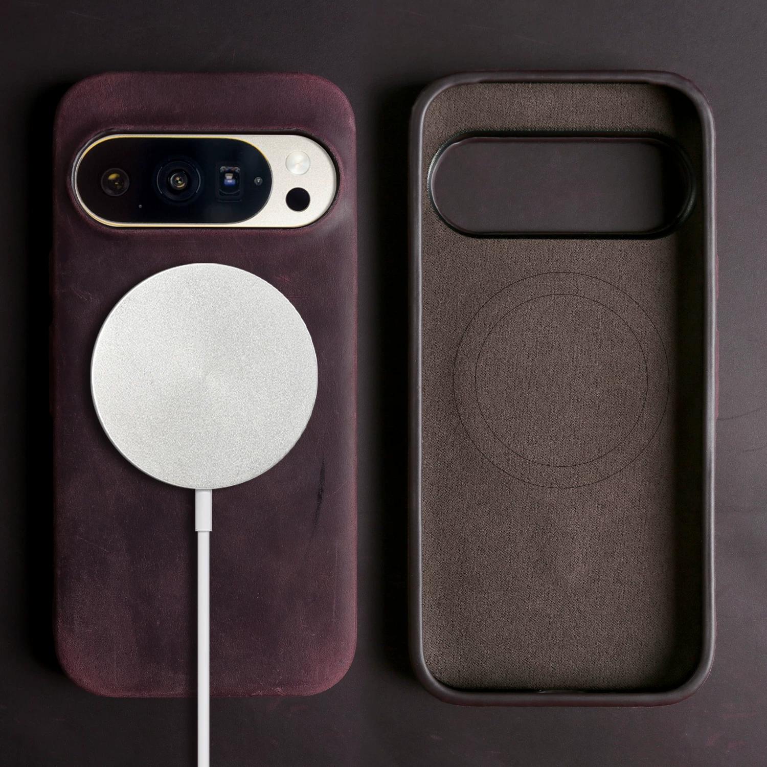 Crazy Horse Leather Case for Google