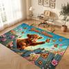 Floral Garden Theme Soft Crystal Velvet Rug Custom Name & Text Print Non Slip Floor Rug for Bedroom Living Room