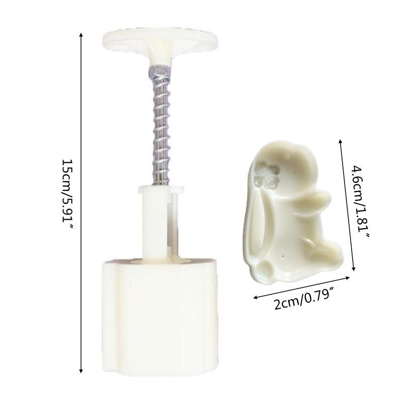 24TE Moon Cake Mould Cartoon Bunny Shaped DIY Baking Moulds for Mid-Autumn Festival