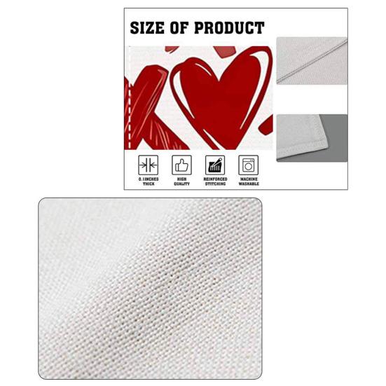 Valentines Day Placemat Retangle Shape Thickened Heat-Resistant Oil-Resistant Non-Slip Coaster Parties Weddings Banquets Table Decoration Dining