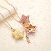 Cute Pentagram Phase Box Necklace Opening Closing Opening Box Necklace Jewelry Pendant  for Women
