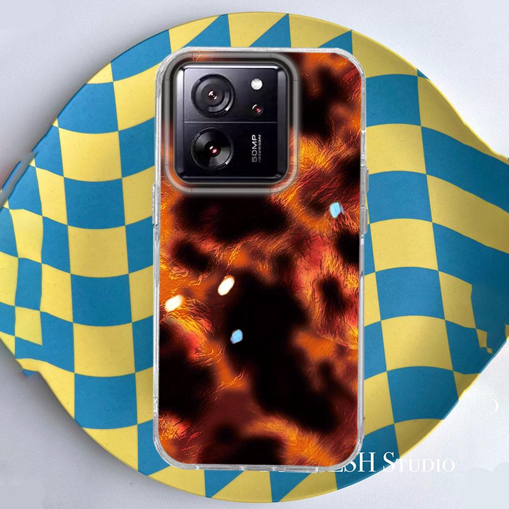 Ciemny Kolor Szylkretowy Bursztynowy Błyszczący Pokrowiec na Telefon dla Xiaomi 13T 14T 11 Lite NE Poco X5 M6 Pro X6 X7 X3 Pro NFC C65 C61 M5S