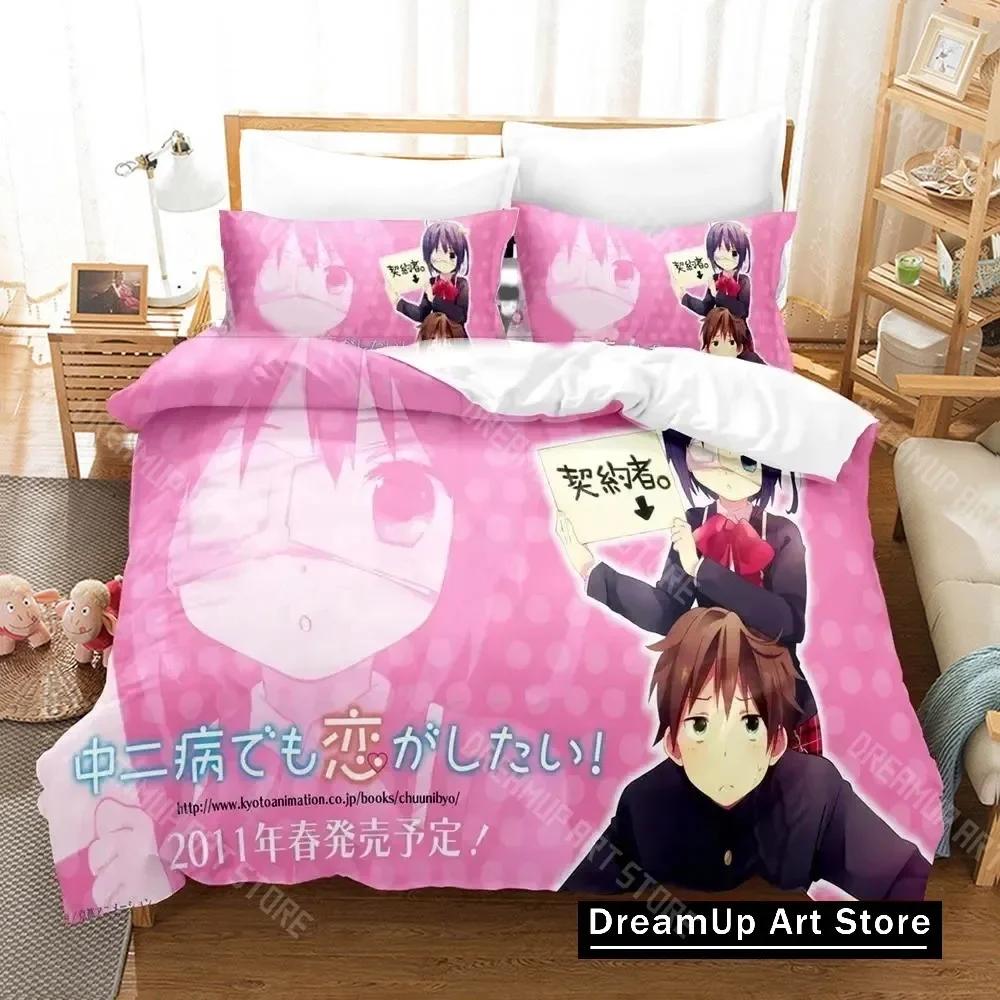 

3D Print Love, Chunibyo & Other Delusions Anime Bedding Set Boys Girls Twin Queen King Size Duvet Cover Pillowcase Bed boys EU Single 90x200cm