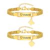 Free Engraving Stainless Steel Custom Bracelets Name Date Gold Color Heart Butterfly Shape For Baby Child's Birthday Gift