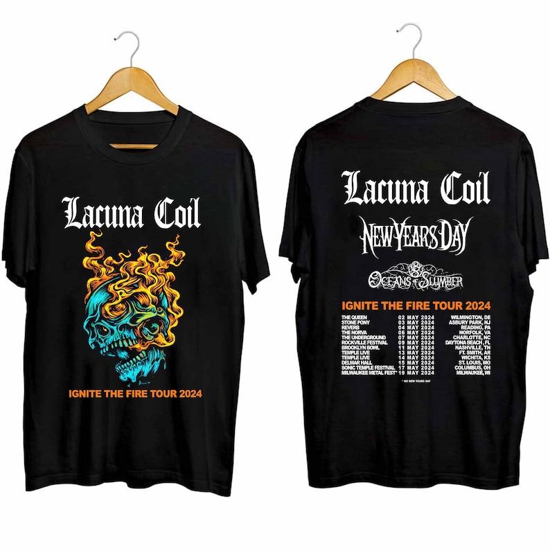 

Футболка из плотного хлопка 300GSM Lacuna Coil Tour Ignite the Fire Tour Рубашка для фанатов Lacuna Coil Band Рубашка для фанатов Lacuna Coil Tour Ignite the Fire Концертная рубашка