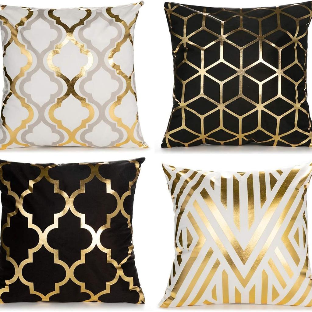 Gold-stitched Pillowcase European Classical Hot Light Luxury Home Super Soft Short Plush Sofa Cushion