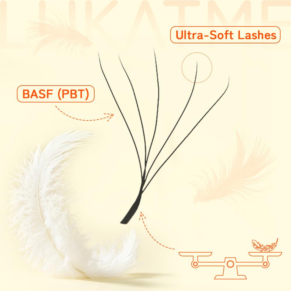 8PCS/BOX LUKATME Premade Fans YY W Shape Curl D/M 7-15mm Mix Style YY 4D 5D 6D 7D Wholesale False Eyelash Supplies Brown Lashes