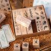 Flower Leaf Stamp Seal Set Universal Wooden Stamps Seal 22Pcs/Set Multi-purpose DIY Scrapbooking Diary Decoration Gift Supplies