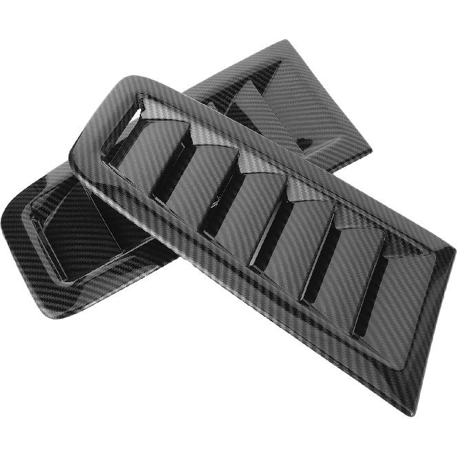 Akozon Car Hood Vent Scoop Kit Air Intake Louvers Hoods Vents Bonnet Cover for Focus RS MK2 (Carbon Fiber)