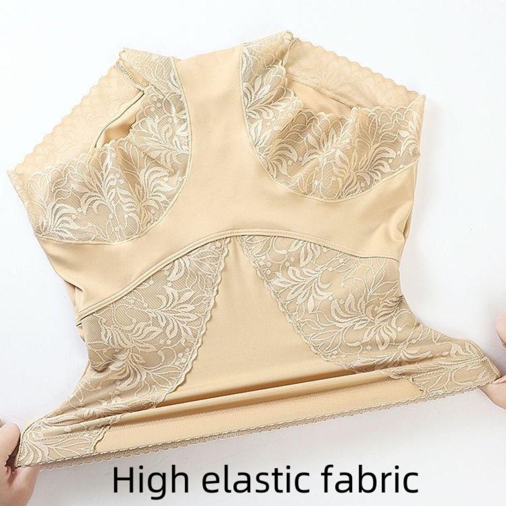 High Waist Lace Briefs Cotton Crotch Tummy Control Underpants Fashion Slimming Shapewear  Women