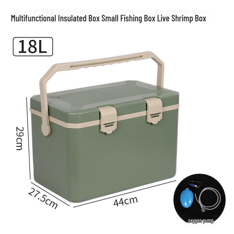 Sea Fishing Insulated Tackle Box with Oxygenator - Lightweight, Refrigerated, and Perfect for Live Shrimp.