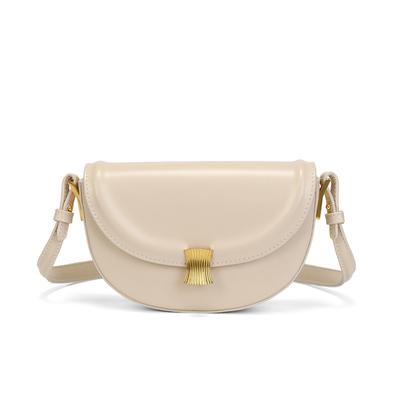 Fashionable and Casual Saddle Bag, Niche Single-shoulder Bag, Semi-round Crossbody Women's Bag, Light Luxury and Simple Underarm Bag