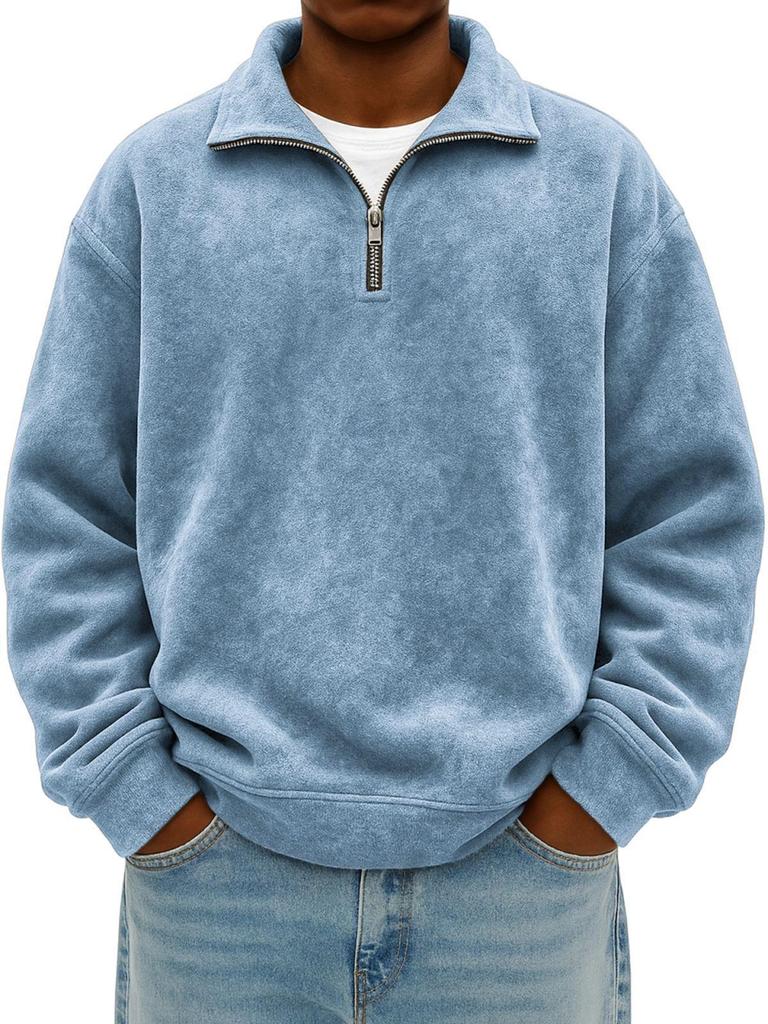 Men's Versatile Sportswear: Fashion Casual Half-Zip Stand Collar Long-Sleeve Hoodie (2025 Edition)