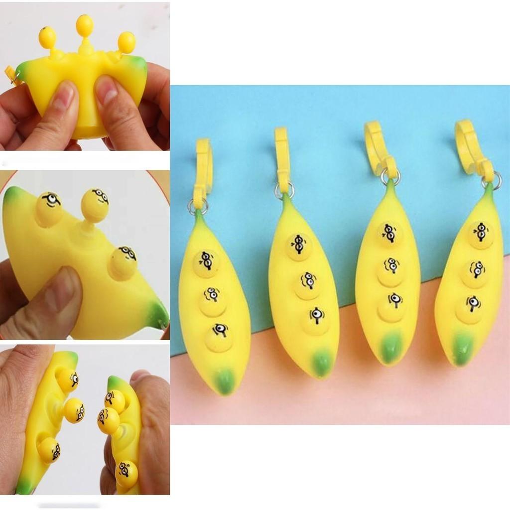 Vibrant Yellow Banana Popper Toy For Anti-anxiety And Adhd Fidget Relief