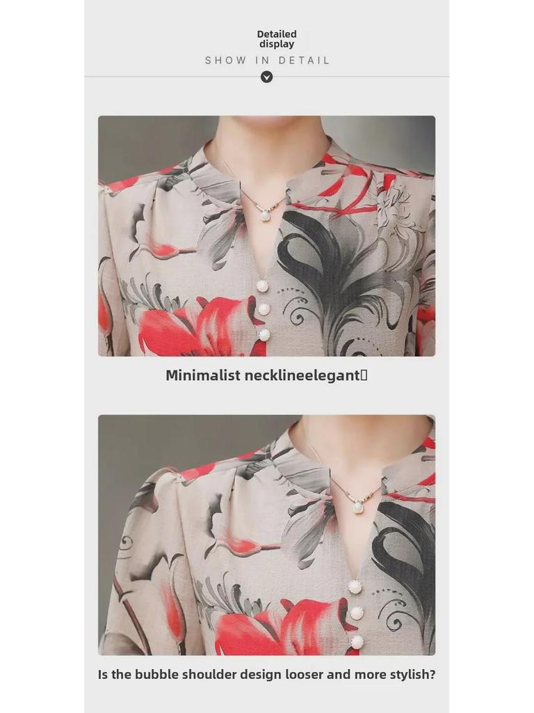 Modisches Sommerhemd für Frauen mittleren Alters, 40-50 Jahre