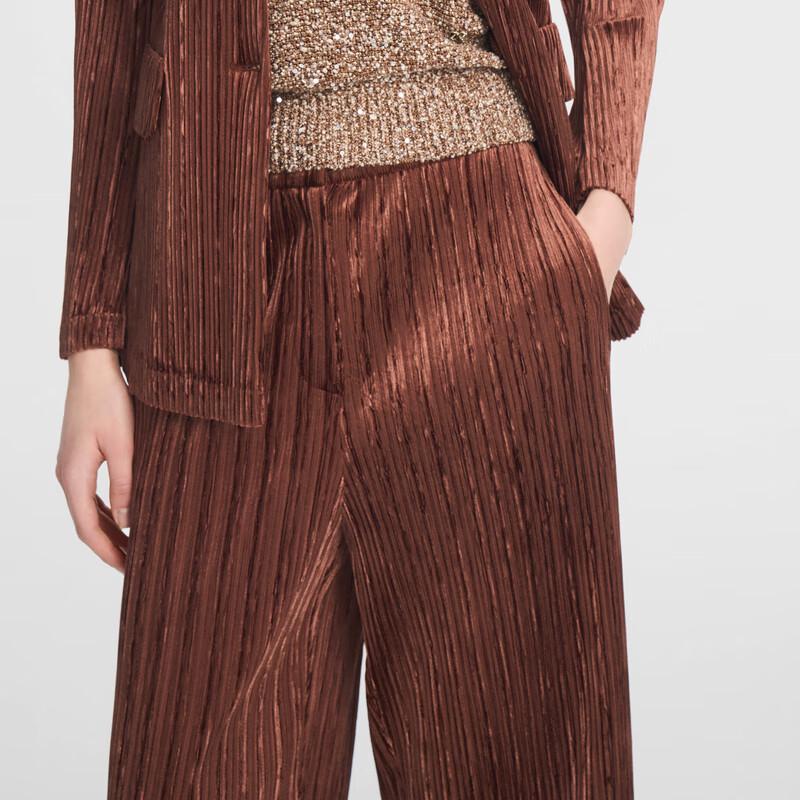 ELLASSAY Women's Classic Retro Velvet Straight-Leg Pants