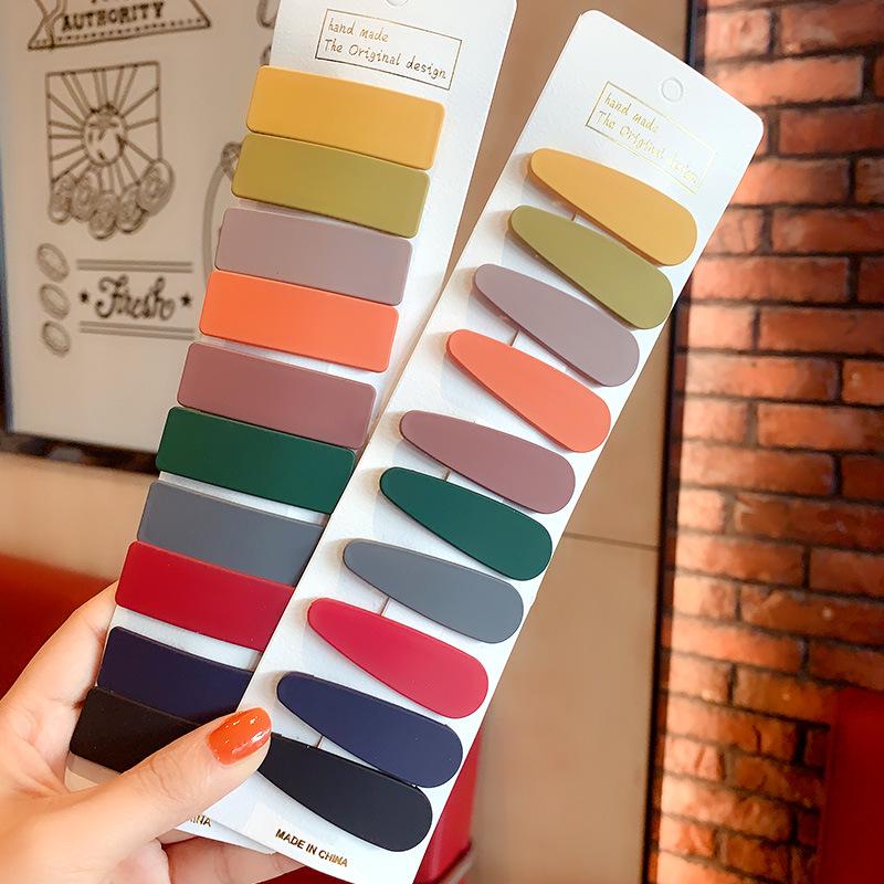 Morandi Frosted Multicolor Acrylic Hair Clips – 10 Piece Set for Girls