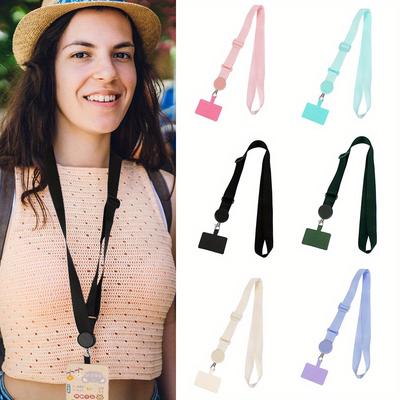 Verstellbares Hängestück Handy-Rückseite Feste Karte Hängendes Halsseil Universal-Lanyard für iPhone Xiaomi Samsung Langes Handy-Lanyard